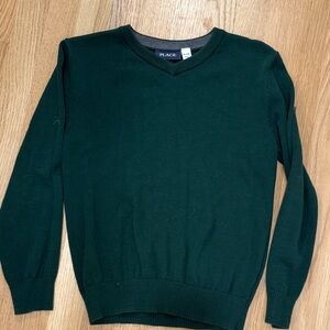 Kids childrens place Forest Green V-Neck Sweater 7-8